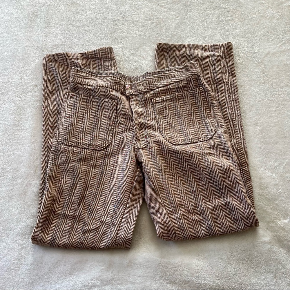 Vintage Y2K Low Rise Tweed Plaid Trousers - Picture 2 of 9